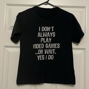 Black, gamer tee. Size 10.